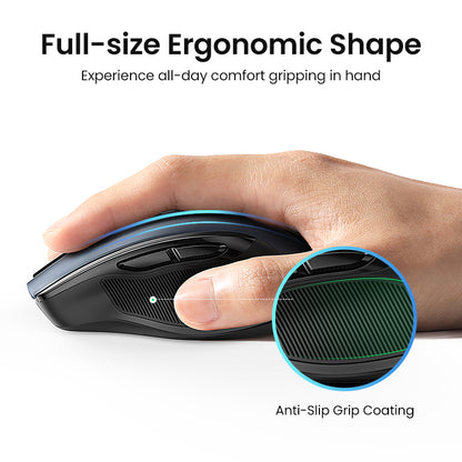 [CLEARANCE] UGREEN 2.4G Wireless Mouse Quiet Silent Click with Max 15m Operational Range, Ergonomic Design with 6 Buttons, Up to 4000 DPI, USB Receiver Dongle for Laptop, PC Desktop Computer Windows 7/8.1/10/11, macOS, Linux, Chrome OS