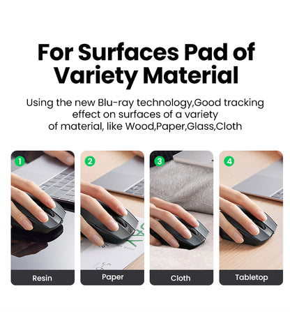 [CLEARANCE] UGREEN 2.4G Wireless Mouse Quiet Silent Click with Max 15m Operational Range, Ergonomic Design with 6 Buttons, Up to 4000 DPI, USB Receiver Dongle for Laptop, PC Desktop Computer Windows 7/8.1/10/11, macOS, Linux, Chrome OS