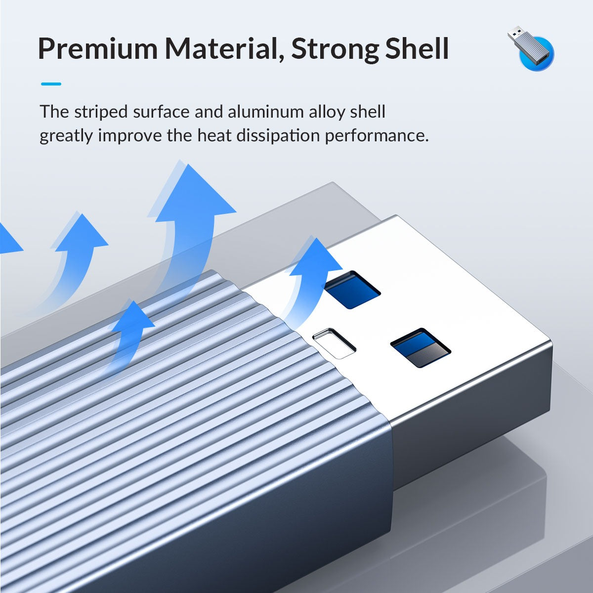 ORICO AH-AC10 USB3.1 to Type-C OTG Adapter Dongle with 10Gbps Fast Data Transfer Rate, 5V 3A Charging Aluminum Alloy