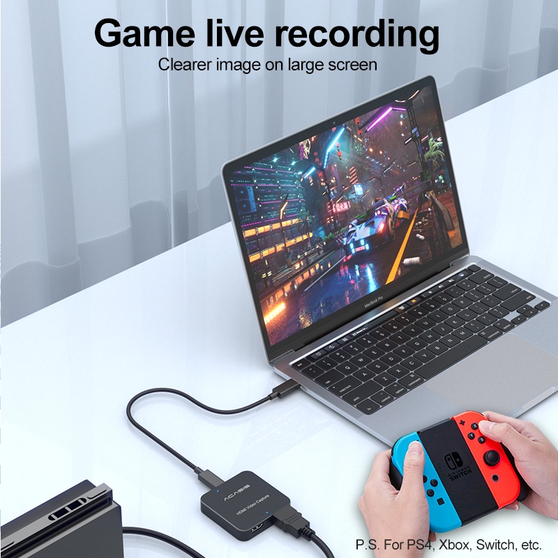 ACASIS HD33 4K 60fps HDMI Video Capture Card Input/Loop Out with Type C Interface, Driver-Free for Live Broadcasting, Recording, Gaming, Monitor, PC, Laptop