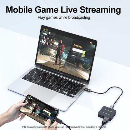 ACASIS HD33 4K 60fps HDMI Video Capture Card Input/Loop Out with Type C Interface, Driver-Free for Live Broadcasting, Recording, Gaming, Monitor, PC, Laptop