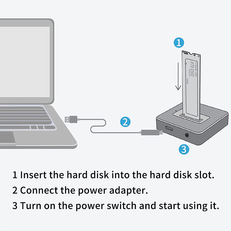 ACASIS M04B M.2 NVMe / SATA to USB 3.1 Gen2 USB-C SSD Docking Station with 10Gbps Fast Transmission Rate, USB Type C to Type A / Type C Cables - Supports Windows, Mac OS and Linux