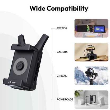Accsoon CineView no HDMI 1080p 60fps Wireless Video Transmitter with 5GHz 500ft Max range, WIFI 5 Support, iOS / Android App Support (SEE App) for Mirrorless Cameras, Smartphones, Tablets, Live Streaming HD Recording