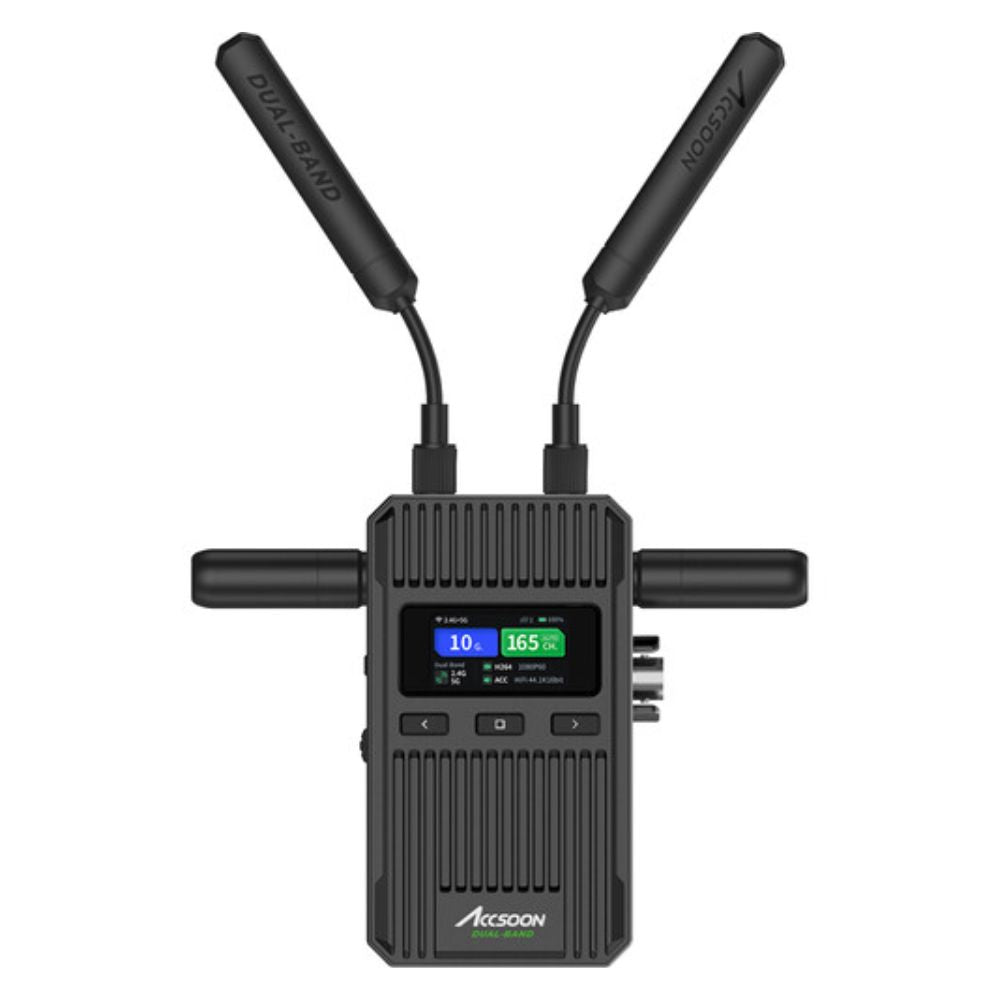 Accsoon CineView 2 SDI / HDMI (TX + RX) 1080p 60fps Wireless Video Transmission System Kit Transmitter Receiver Set with Dual Band 1500ft Max Wireless Range WIFI 5, Direct iOS / Android Devices Transmit for Video Studio Production