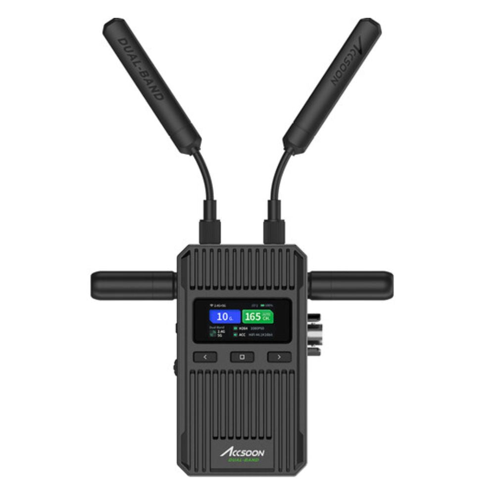 Accsoon CineView 2 SDI / HDMI (TX + RX) 1080p 60fps Wireless Video Transmission System Kit Transmitter Receiver Set with Dual Band 1500ft Max Wireless Range WIFI 5, Direct iOS / Android Devices Transmit for Video Studio Production