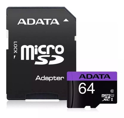 ADATA Premier Micro SDHC/SDXC Card 64GB UHS-I U1 Class 10, 80 Mb/s Memory Card with Adapter | ‎AUSDX64GUICL10-RA1