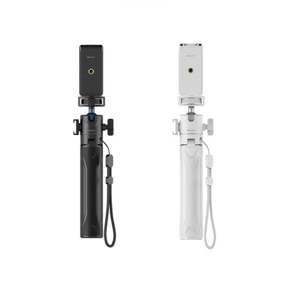 Simorr by SmallRig VK-25 Vlog Tripod Kit with 22" Maximum Extendable Height, Smartphone Clamp Phone Holder, 360 Degree Ball Head, Standard Cold Shoe Mount and Triple Leg Tabletop Setup for Smartphones (White, Black) | 3827 3828