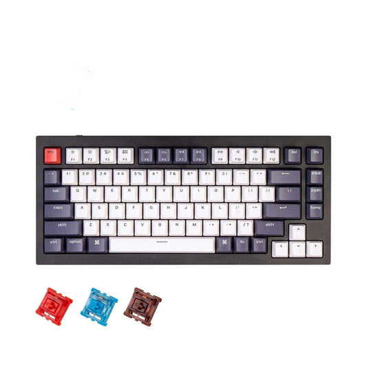 Keychron Q1 QMK 84 Keys Custom Compact Wired TKL Tenkeyless Mechanical Keyboard with RGB Backlight Full Aluminum, Hot Swappable Gateron G Pro Switches, and Programmable Knob (Carbon Black) (Red Linear, Blue Clicky, Brown Tactile) Q1C1 Q1C2 Q1C3
