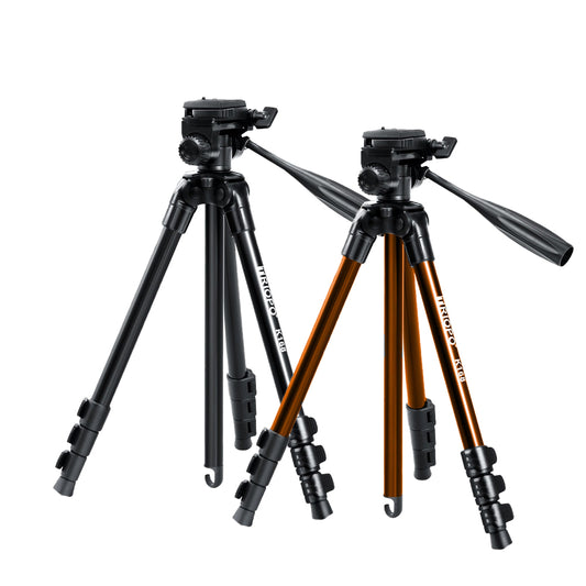 Triopo K168 4-Section Camera Tripod with 55" Max Height, 8Kg Max Payload and QR Quick Release Plate Mount for Professional Photography and Videography (Orange, Black)