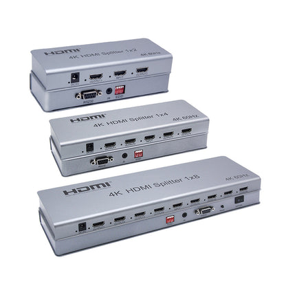 ArgoX HDMI 2.0 Video Splitter 1x2 / 1x4 / 1x8 HDCP 2.2 with 4K 60Hz Ultra HD, HDR 3D Video Format, Built-in IR Function, Support Serial Port Online Upgrade, EDID, and Output Downscaling | SFX911-2 SFX911-4 SFX911-8