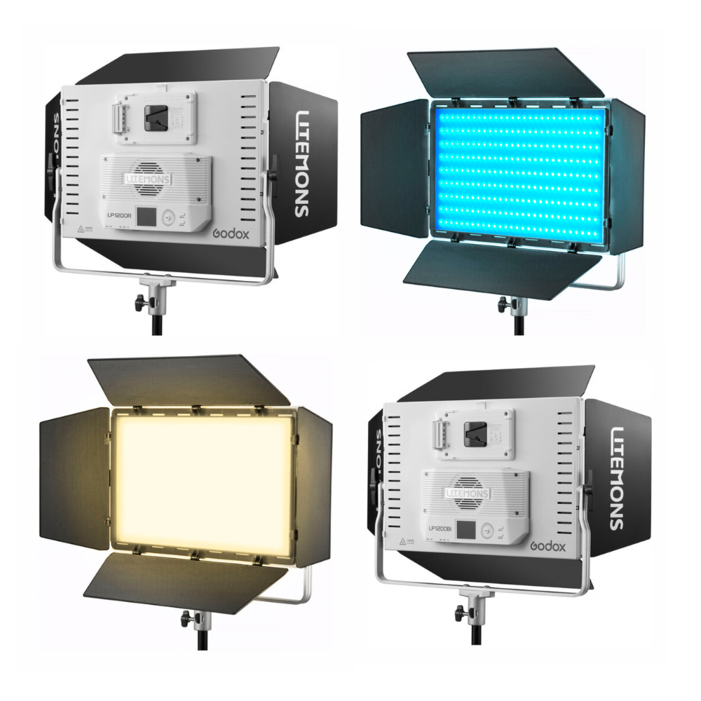 Godox LiteMons LP1200 Series Bi-Color / RGB LED Light Panel with 2800-6500K / 1800-10,000K CCT, Optional V-Mount Battery Power, Onboard & App Control for Live Streaming, Vlogging, Video Content Creation & Studio Lighting | LP1200BI LP1200R