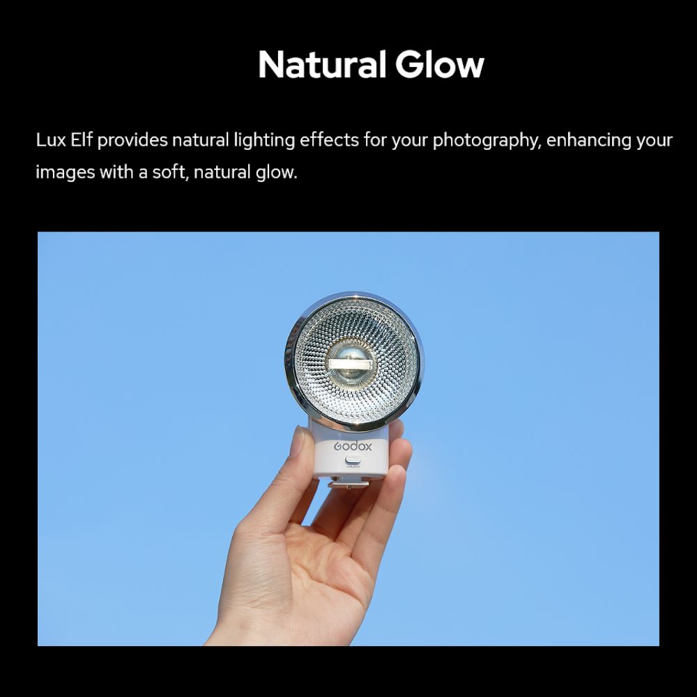 Godox Lux Elf Retro Vintage-Style Camera Flash with GN 19.7', Output Power Selection Dial, and Up to 400 Flashes on Full Charge for Photography