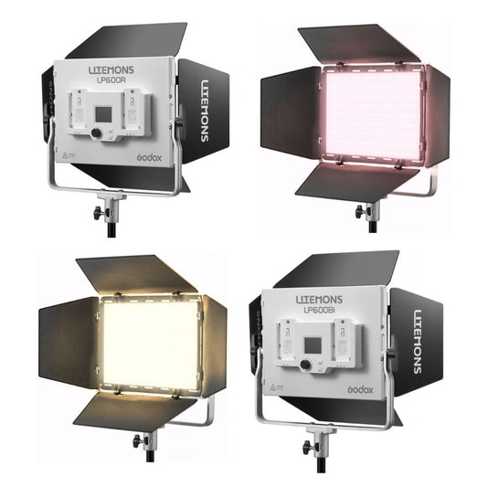 Godox LiteMons LP600 Series Bi-Color / RGB 10x8" LED Light Panel with 2800-6500K / 1800-10,000K CCT, Optional NP-F Battery Power, Onboard & App Control for Live Streaming, Vlogging, Video Content Creation & Studio Lighting | LP600BI LP600R