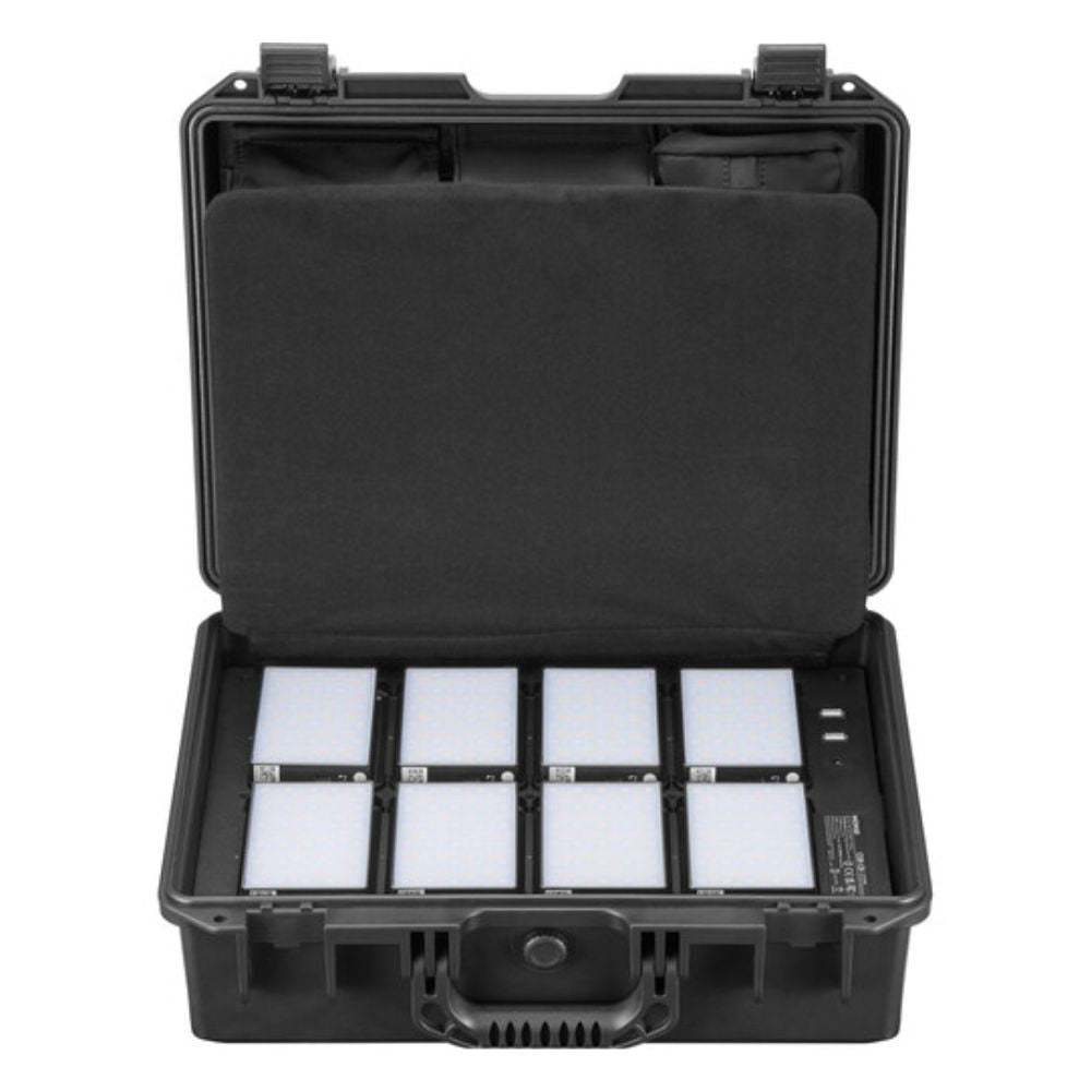 Godox C5R KNOWLED 8-Light RGBWW LED Magnetic Creative Panel Light and Charging Case 2500K-8500K CRI 96 / TLCI 97 with Collapsible Diffusers, Bluetooth Control via Godox Light App, and Built-In 3000mAh Battery for Studio Lighting