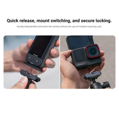 Insta360 Magnetic Quick Release Mount for Action Camera with 1/4" Threaded Hole and Fold-Out 2-Prong Mount CINSAAVH