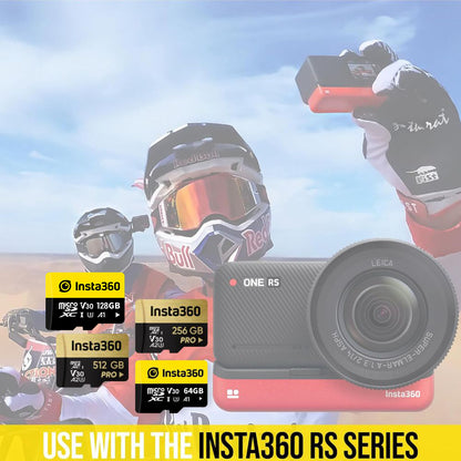 Insta360 512GB / 256GB / 128GB / 64GB microSDXC UHS-I Class 3 V30 A1 / A2 Micro SD Memory Card for X4 / X3 / X2 / X, Ace Pro / Ace, ONE RS Twin / 4K / 1-Inch, Sphere, ONE R, and Other Action Cameras