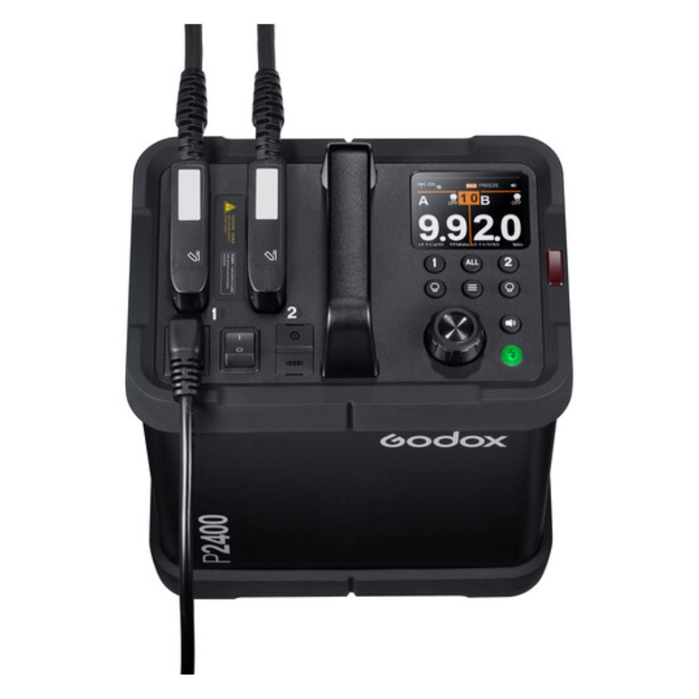 Godox P2400 Power Pack Kit 2400W with 2 Units H2400P Flash Heads with 1/17800s Flash Duration, 10-Step Power, 32 Channels, 16 Groups, and Wired or Wireless Release for Production and Studio Lighting