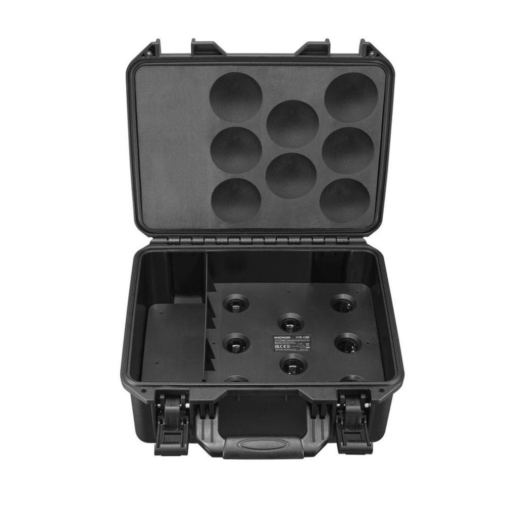 Godox C7R KNOWLED 8-Light RGBWW E26 / E27 Creative Bulb and Charging Case 2500K-5800K CRI 96+ / TLCI 97+ 2000-10000K CCT Round Cup Bouncer Diffusers, Bluetooth Control via Godox Light App, and Built-In Battery for Studio Lighting