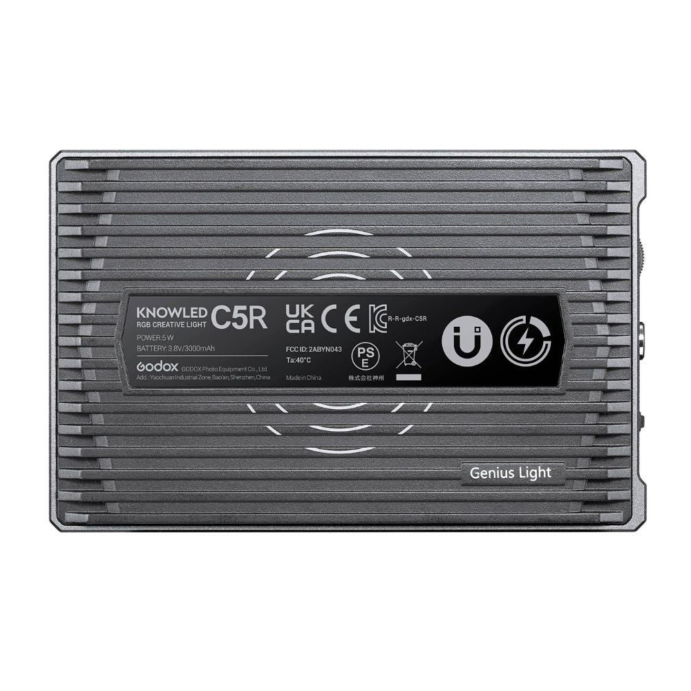 Godox C5R KNOWLED 8-Light RGBWW LED Magnetic Creative Panel Light and Charging Case 2500K-8500K CRI 96 / TLCI 97 with Collapsible Diffusers, Bluetooth Control via Godox Light App, and Built-In 3000mAh Battery for Studio Lighting