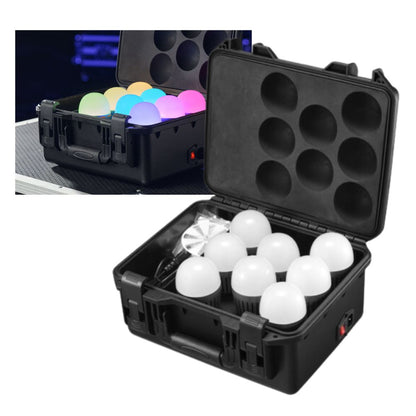 Godox C7R KNOWLED 8-Light RGBWW E26 / E27 Creative Bulb and Charging Case 2500K-5800K CRI 96+ / TLCI 97+ 2000-10000K CCT Round Cup Bouncer Diffusers, Bluetooth Control via Godox Light App, and Built-In Battery for Studio Lighting