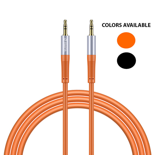 ORICO 1M 1.5M 3M 5M AXZ Series TRS 3.5mm Jack Male to Male Audio Cable with Gold Plated Plugs for Smartphone Speakers and Other Audio Accessories | Black, Orange