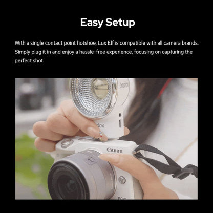 Godox Lux Elf Retro Vintage-Style Camera Flash with GN 19.7', Output Power Selection Dial, and Up to 400 Flashes on Full Charge for Photography
