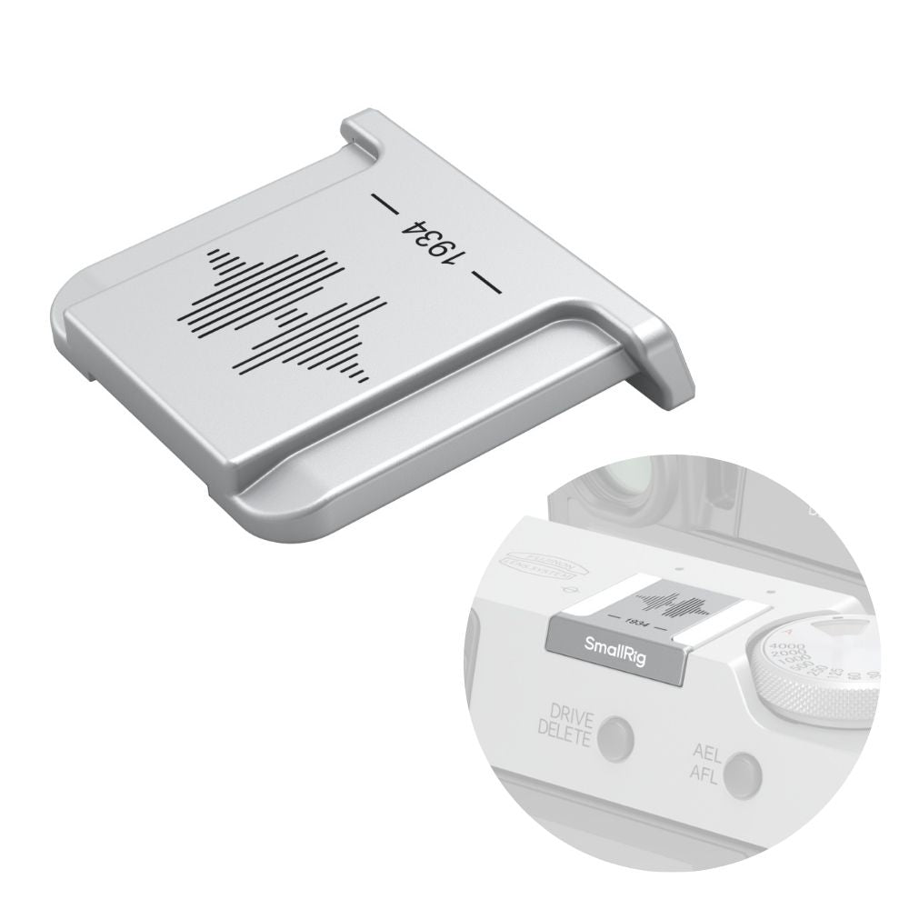 SmallRig Hot Shoe Cover for Fujifilm Cameras with Soft Silicone Pad and Aluminum Alloy Build for a Flattering Visual Finish (Silver, Black) | 4697B 4698B