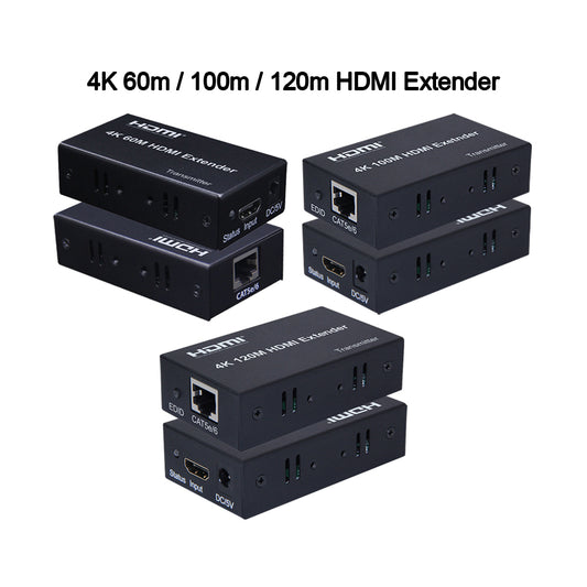 ArgoX 4K 60m / 100m / 120m HDMI Extender Transmitter Receiver with 3Gbps Data Rate, CAT5e/6, RJ45 Ethernet LAN Network Cable, Supports HDMI Out Downscaling | HDES60 HDES100 HDES120
