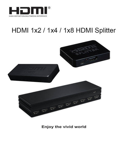 ArgoX 4K 1x2 / 1x4 / 1x8 HDMI Splitter Supports 3D, 3.4Gbps Data Rate and TMDS Clock, AWG26 HDMI Cable, 8/10/12bit Deep Color for DVD Player, TV, Monitor, Projector | HDSP2-P HDSP4-P HDSP8-P