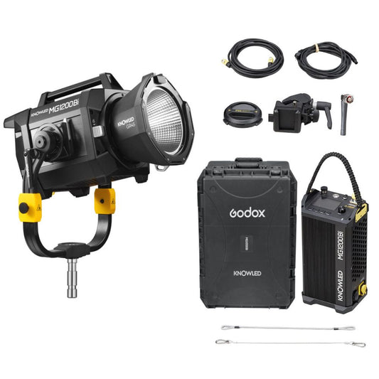 Godox MG1200Bi KNOWLED Bi-Color LED COB Light 1200W 2800-6500K CCT CRI 96 / TLCI 96 with G Mount Reflector and DMX, LumenRadio CRMX, Bluetooth APP, 2.4GHz Wireless and Onboard Controls for Film Production, Broadcast, and Studio Lighting