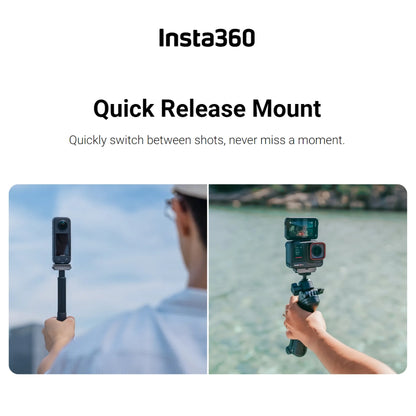 Insta360 Magnetic Quick Release Mount for Action Camera with 1/4" Threaded Hole and Fold-Out 2-Prong Mount CINSAAVH