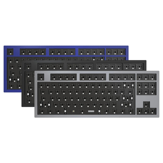 Keychron Q3 QMK 87 Keys Barebone Compact Wired TKL Tenkeyless Mechanical Keyboard Base Frame with Hot-Swappable Switch Slots and RGB Backlight for Mac and Windows PC Computer (Black, Blue, Grey) Q3A1 Q3A2 QAD3