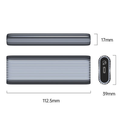 [CLEARANCE] ORICO AM2C3-G2 NVMe to USB 3.2 Gen2 Type C M.2 NVMe SSD Enclosure Tool-Free with 10Gbps Fast Data Transfer Rate, 2-in-1 USB-C to C/A Cable PD 60W, 4TB Max. Disk Capacity for Windows, macOS, Linux, Android Hard Drive Enclosure