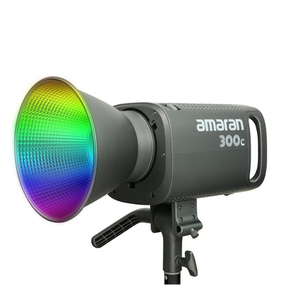 Aputure Amaran 300c / 150c RGB LED Monolight with Fully Tunable CCT 2500-7500K, 9 Preset Special Effects, Bowens S Mount Hyper Reflector Accessory and Bluetooth Wireless Control for Photography and Live Streaming - Gray | Deep Gray | White