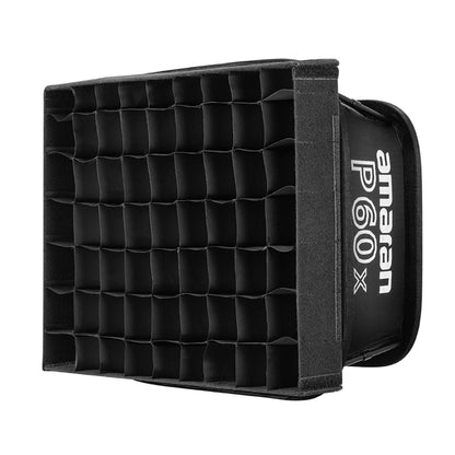 Aputure Amaran P60x 3-Pack Bi-Color Lensed LED Light Panel with Rectangular Softbox and Grid for Photography Video Vlogging Live Streaming Broadcast and Film Production Studio Lighting Equipment | APA0138A11