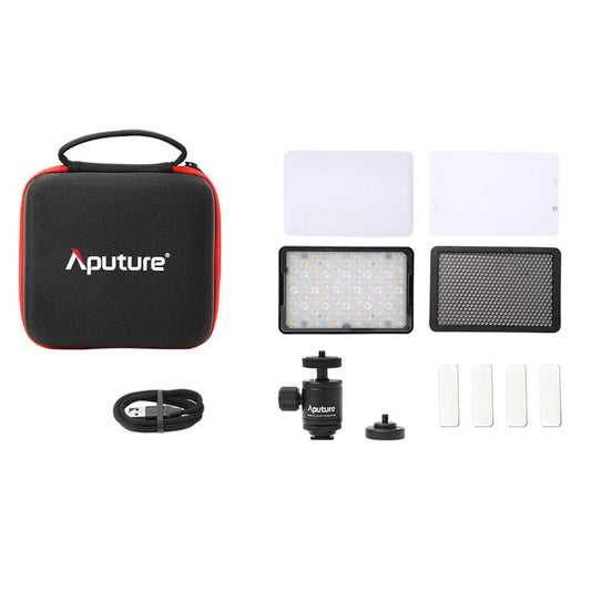 Aputure MC Pro RGB Professional Mini LED Panel Light with Built-in Rechargeable Battery, Diffusers and Cold Shoe Mount Ball Head for Photography Video Vlogging Live Streaming Broadcast and Film Production Studio Lighting Equipment