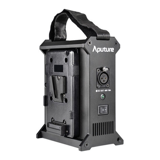 Aputure 2-Bay Battery Power Station V-Mount with Built-In Clamp Quick Release Plate, Carrying Strap for Light Storm 600D & Nova 300