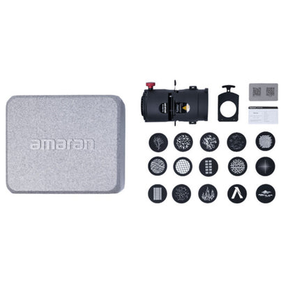 Aputure Amaran Spotlight SE 36° / 19° Projection Lens Kit for Amaran 300c and 150c Monolights with 15pcs M-Sized Gobos and Carrying Case for Photography Video Vlogging Live Streaming Broadcast and Film Production Studio Lighting Equipment