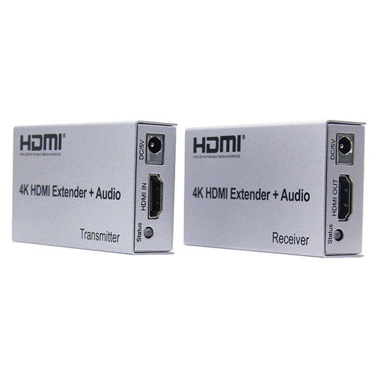 ArgoX HDES100-A 4K HDMI Extender + Audio Transmitter Receiver with 100m Range, IR Control, Supports 3D, 3.4Gbps Data Rate, HDMI1.4a, CAT5e/6 Ethernet Cable, TX and RX Support 3.5mm Audio Output