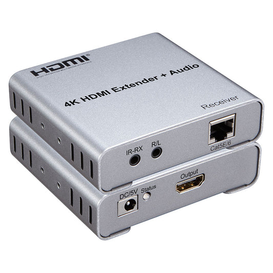 ArgoX HDES100-P 4K HDMI Extender + Audio Transmitter Receiver with 100m Range, Local Loop Out, Supports 3D, IR Control, 3.4Gbps Data Rate, CAT5e/6 Ethernet Cable, TX and RX Supports 3.5mm Audio Output