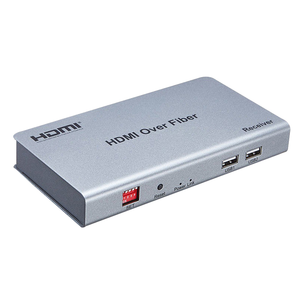 ArgoX HDES10 1080p HDMI Over Fiber Extender Transmitter Receiver with 20km KVM Audio Video Converter, IR Remote Control, and Supports HDMI1.3/HDCP1.2