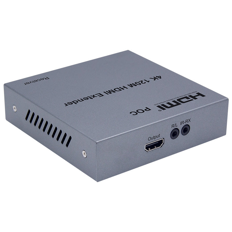 ArgoX 4K HDMI POC Extender Transmitter Receiver with 120m Range, Support Local Loop Out, IR Control, HDMI1.4/HDCP1.4, CAT5e/6, RJ45 Ethernet Network Cable, TX and RX Support 3.5mm Audio Output | HDES120-POC