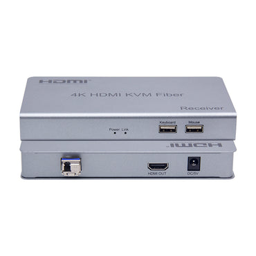 ArgoX 4K Ultra HD HDMI KVM Fiber Over IP Extender Video Transmitter Receiver with 10km / 20km Range, Supports TX RX USB Mouse/Keyboard, HDMI Loop Out, One-to-one Point Mode and Point-to-Point Mode | HDES12 HDES23
