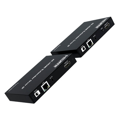 ArgoX 4K Ultra HD HDMI KVM IP Extender Video Transmitter Receiver with 150 Range, Cascade Connection, USB Mouse/Keyboard, CAT5e/6, Ethernet LAN Network Port, and Uni-directional IR Extension | HDES150-KVM