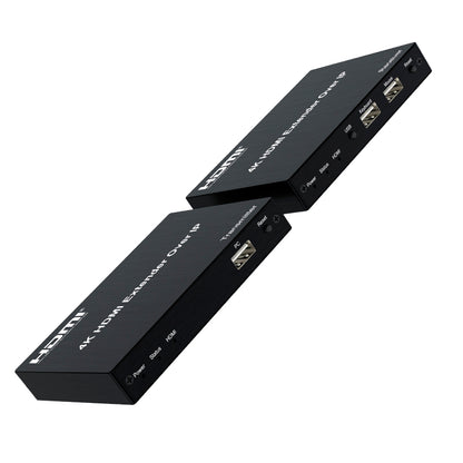 ArgoX 4K Ultra HD HDMI KVM IP Extender Video Transmitter Receiver with 150 Range, Cascade Connection, USB Mouse/Keyboard, CAT5e/6, Ethernet LAN Network Port, and Uni-directional IR Extension | HDES150-KVM