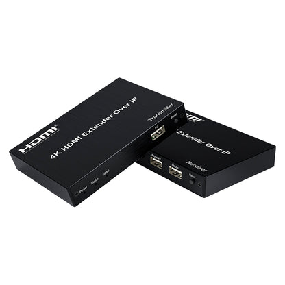 ArgoX 4K Ultra HD HDMI KVM IP Extender Video Transmitter Receiver with 150 Range, Cascade Connection, USB Mouse/Keyboard, CAT5e/6, Ethernet LAN Network Port, and Uni-directional IR Extension | HDES150-KVM