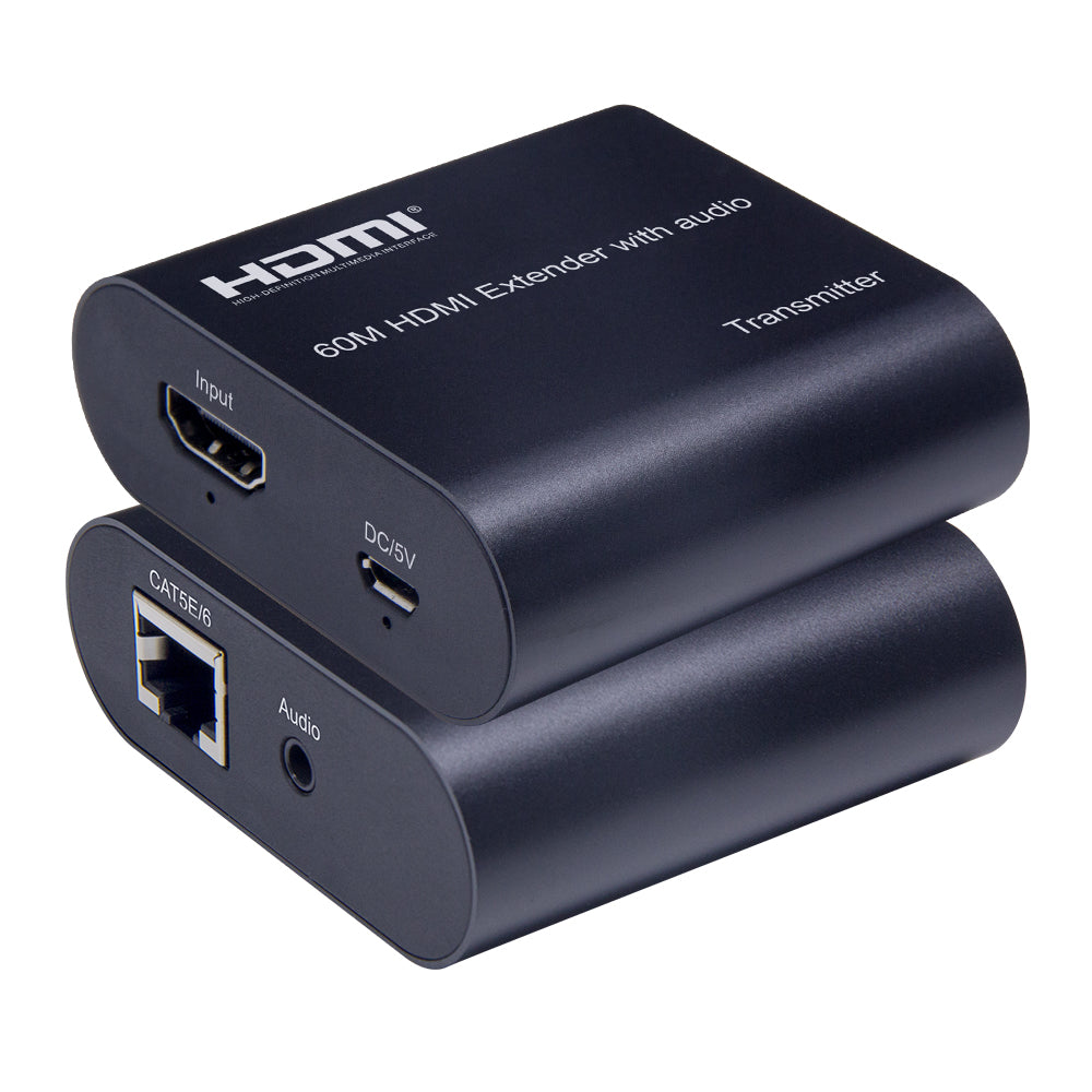ArgoX 1080p/4K HDMI Extender Audio Transmitter Receiver with 60m / 120m Range, 4.5Gbps Data Rate, CAT5e/6 Ethernet Network Cable, EDID Switch, TX and RX Support 3.5mm Audio Output | HDES14 HDES15 HDES16 HDES17