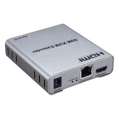 ArgoX HDES18 1080p HDMI KVM Extender Audio Video Transmitter Receiver with 60m Range, IR Control, 4.5Gbps Data Rate, USB Mouse/Keyboard Extension, CAT5e/6, RJ45 Ethernet LAN, TX and RX Supports 3.5mm Audio Output