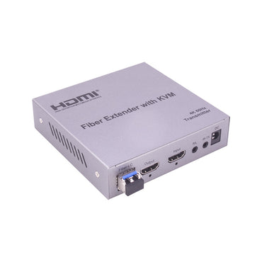 ArgoX HDES19 4K Ultra HD HDMI Fiber Extender with KVM Video Transmitter Receiver, 20km Range, HDMI Loop Out, 3.5mm Stereo Output, IR Control, RS232, and Bi-directional LC Interface