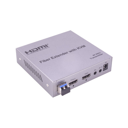 ArgoX HDES19 4K Ultra HD HDMI Fiber Extender with KVM Video Transmitter Receiver, 20km Range, HDMI Loop Out, 3.5mm Stereo Output, IR Control, RS232, and Bi-directional LC Interface